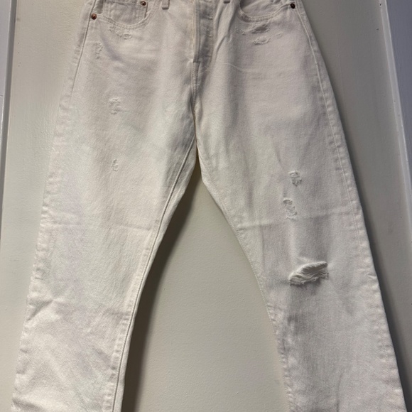 Levi’s 501 High Rise Skinny White Jeans NWT 28 - Picture 4 of 12